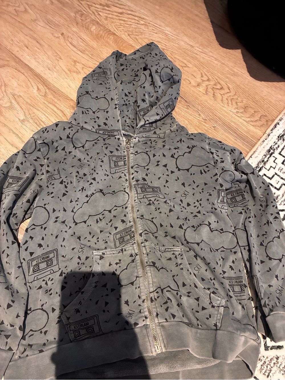 OshKosh B'gosh Gray Graphic Zip Hoodie